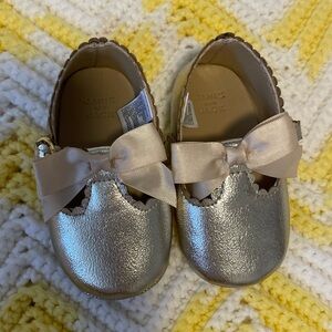 Janie and Jack Metallic Gold Baby Flats